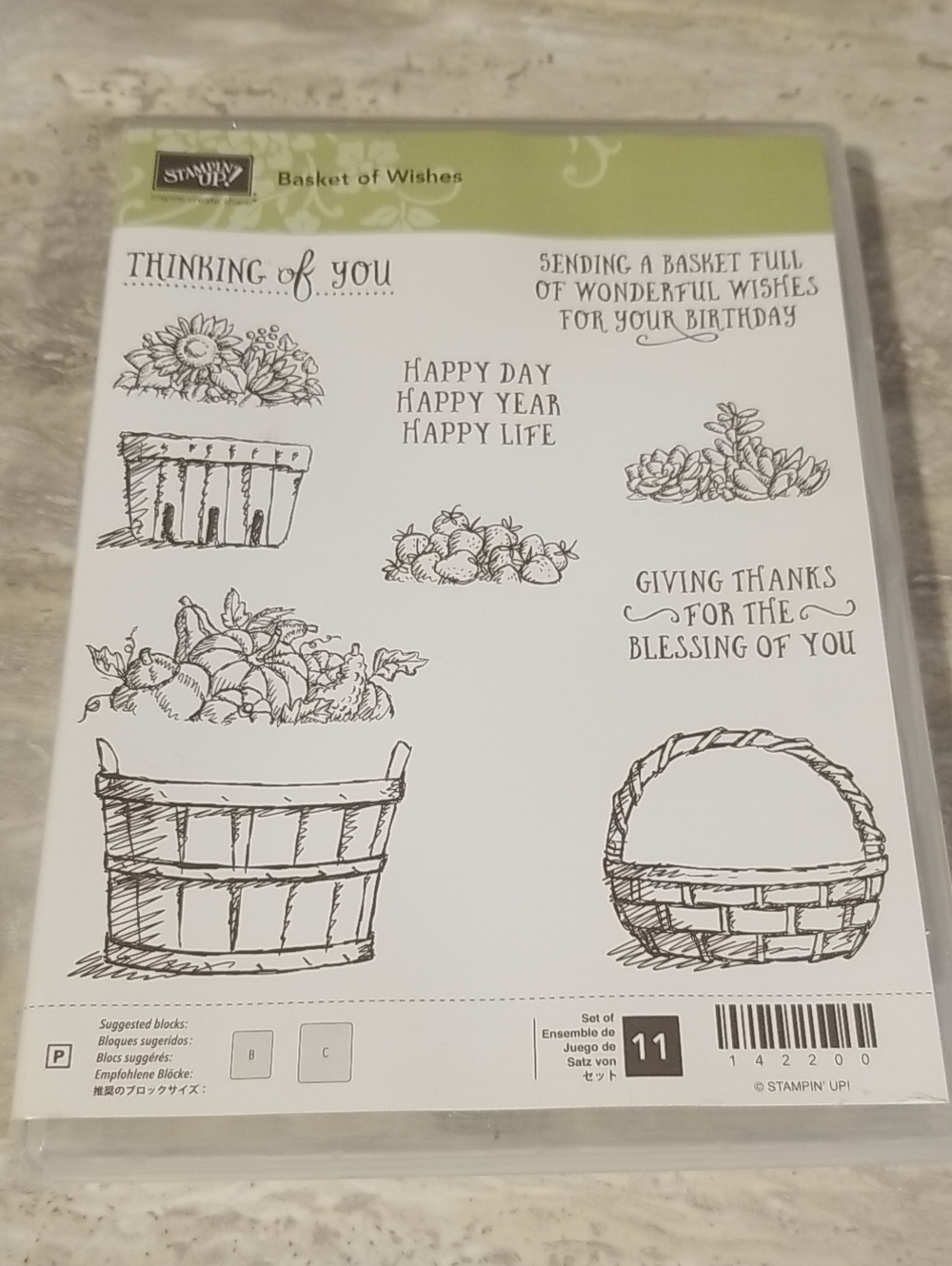 Stampin' Up! Basket of Wishes Clear Stamp Set - Retired